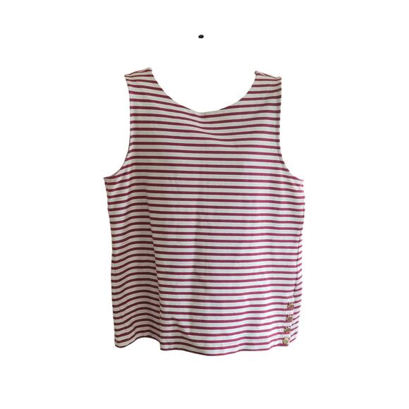 Ann Taylor Factory Women's Large White Red Striped Sleeveless Top - Picture 2 of 8